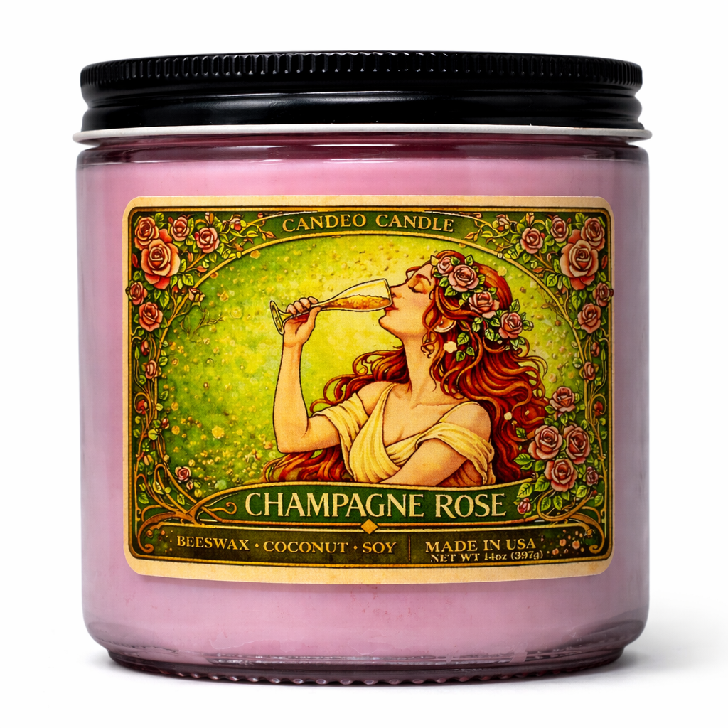 Champagne Rose, 14oz Soy Candle Jar