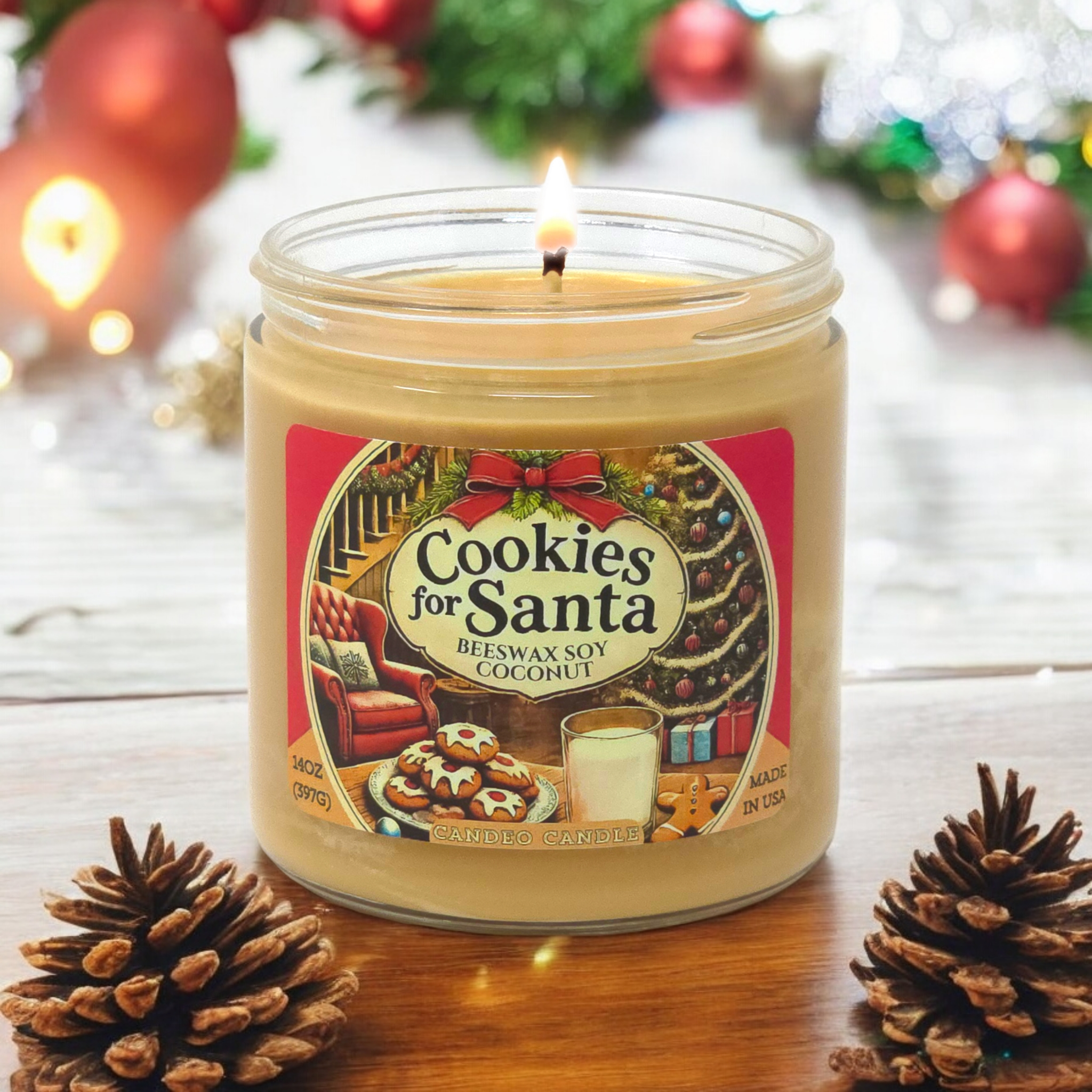 Cookies for Santa, 14oz Soy Candle Jar