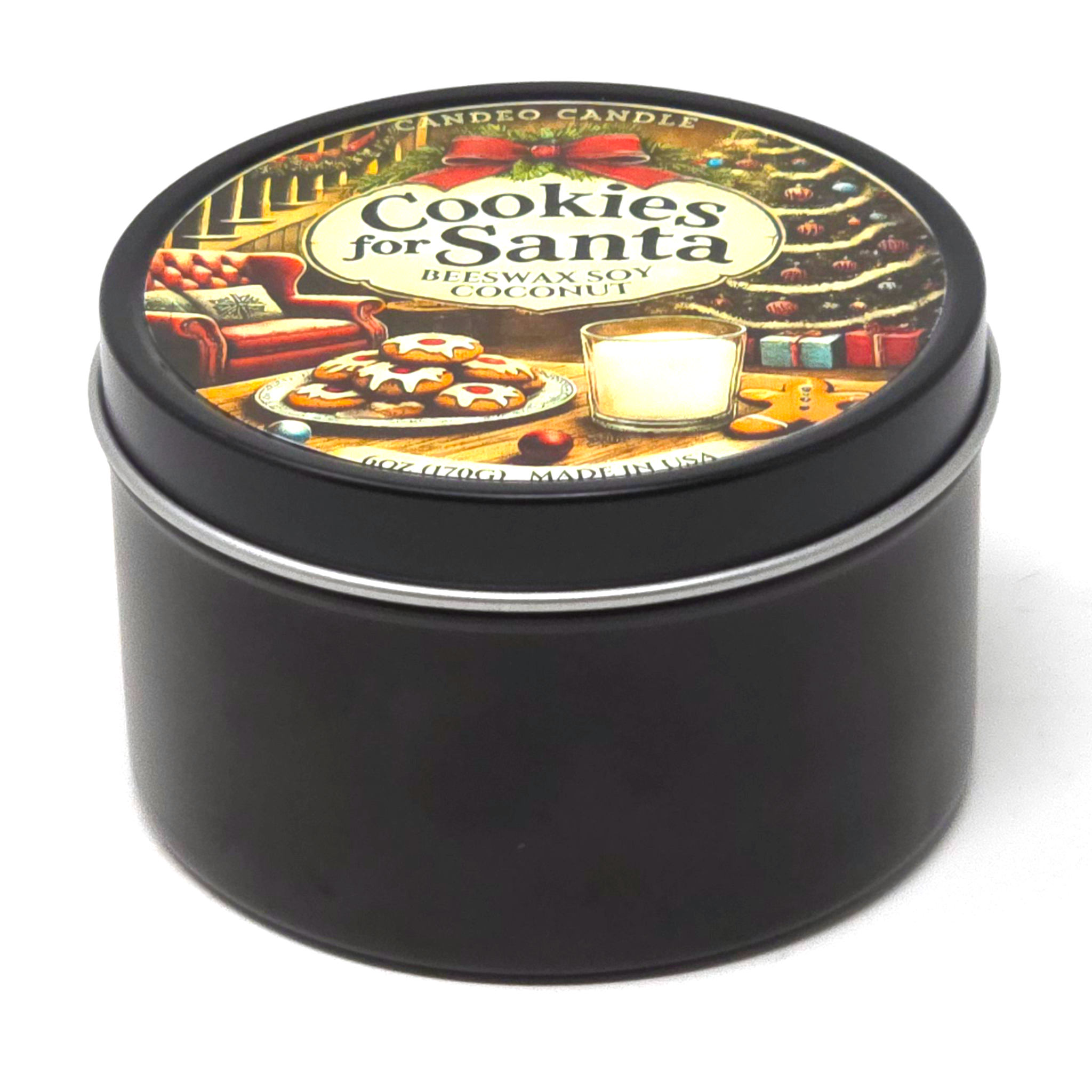 Cookies for Santa, 6oz Soy Candle Tin