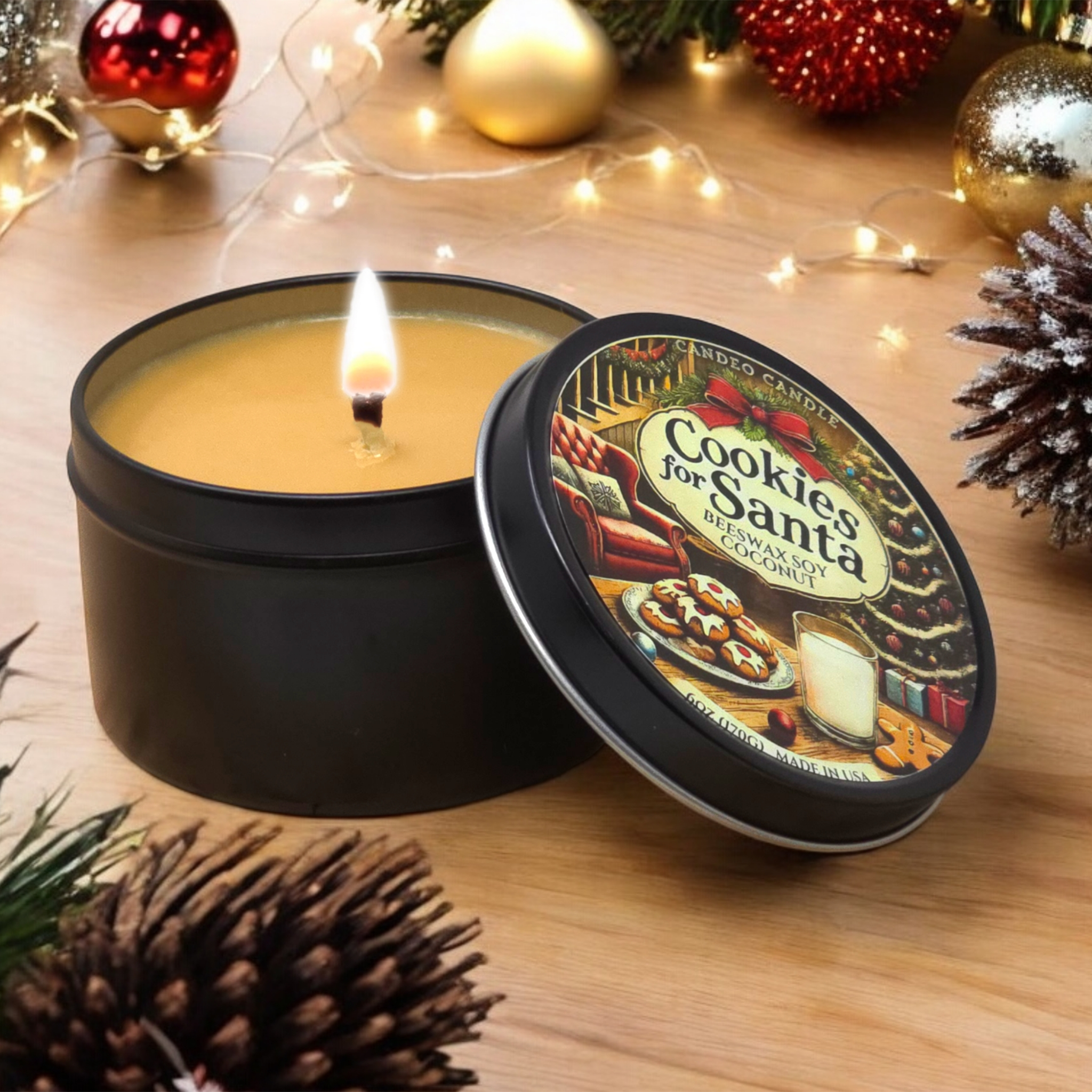 Cookies for Santa, 6oz Soy Candle Tin