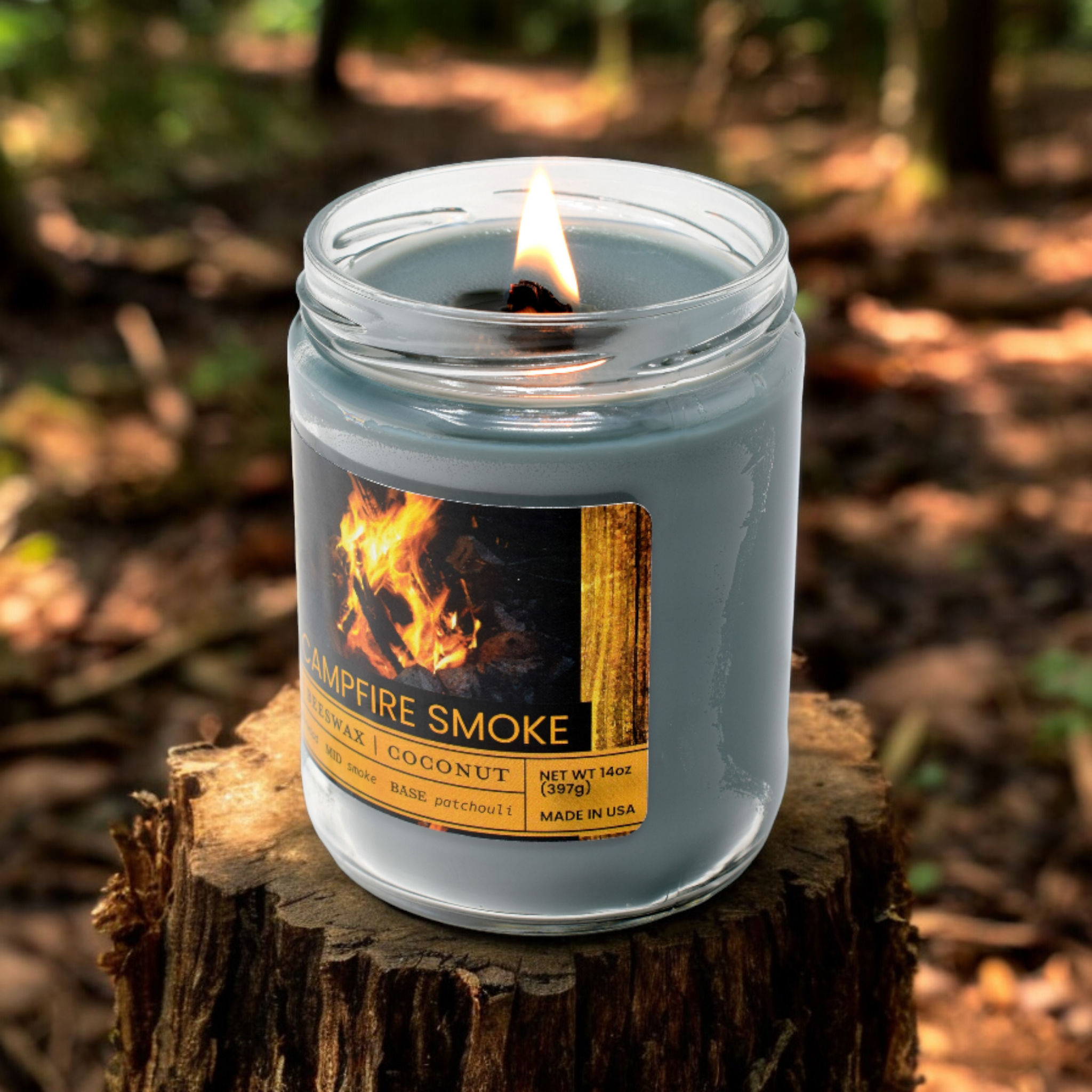 Campfire Smoke, 14oz Candle Jar