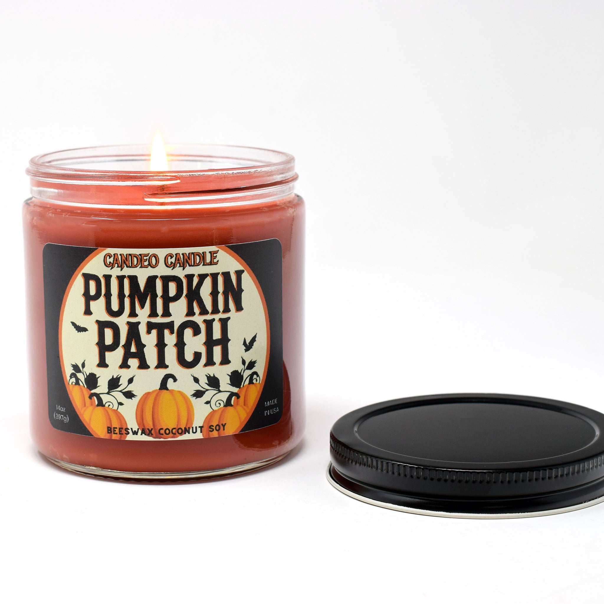 Pumpkin Patch, 14oz Soy Candle Jar, Made with Soy Beeswax and Coconut, Halloween