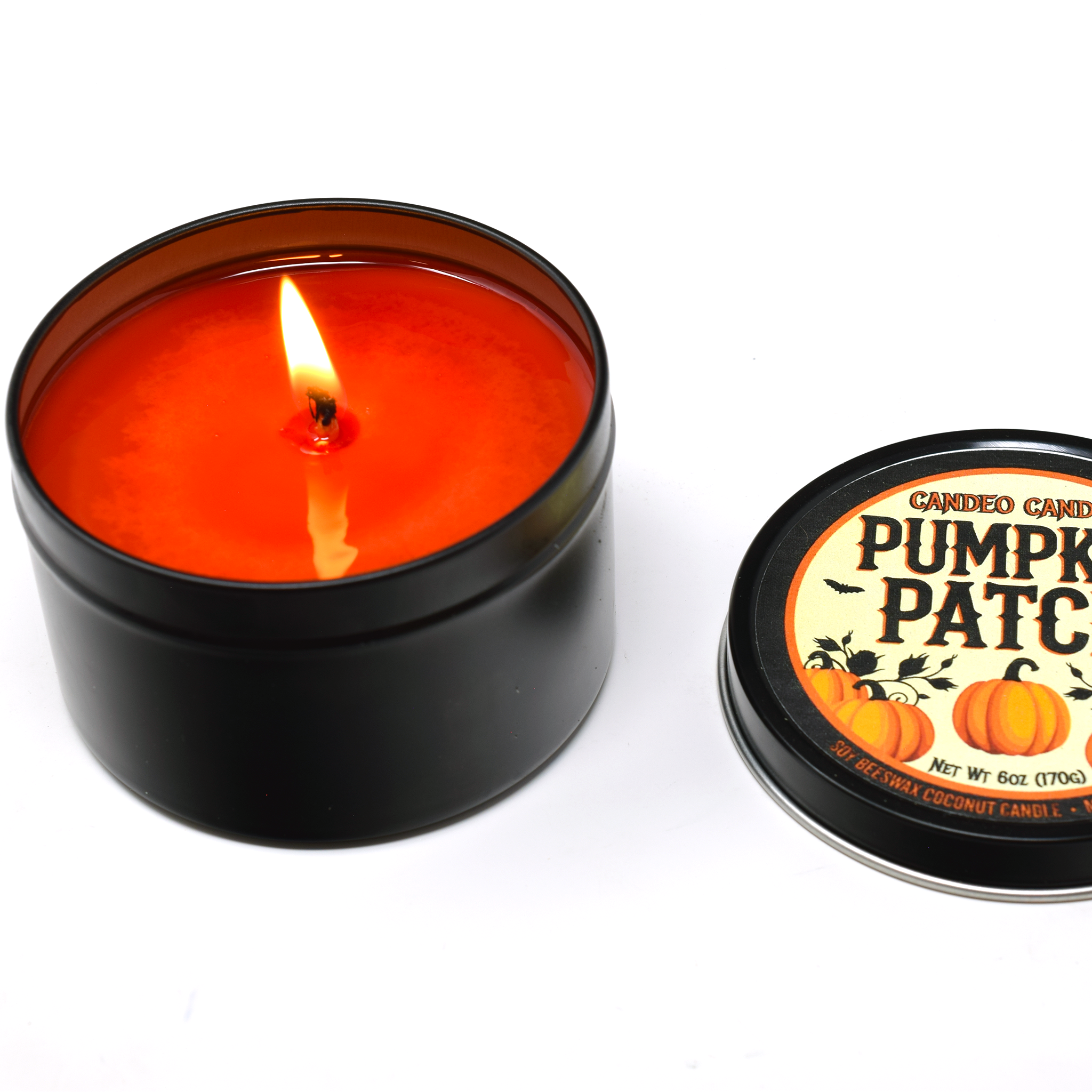 Pumpkin Patch, 6oz Soy Candle Tin, Made with Soy Beeswax and Coconut, Halloween
