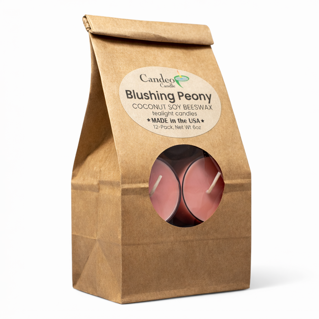 Blushing Peony, Soy Tea Light 12-Pack