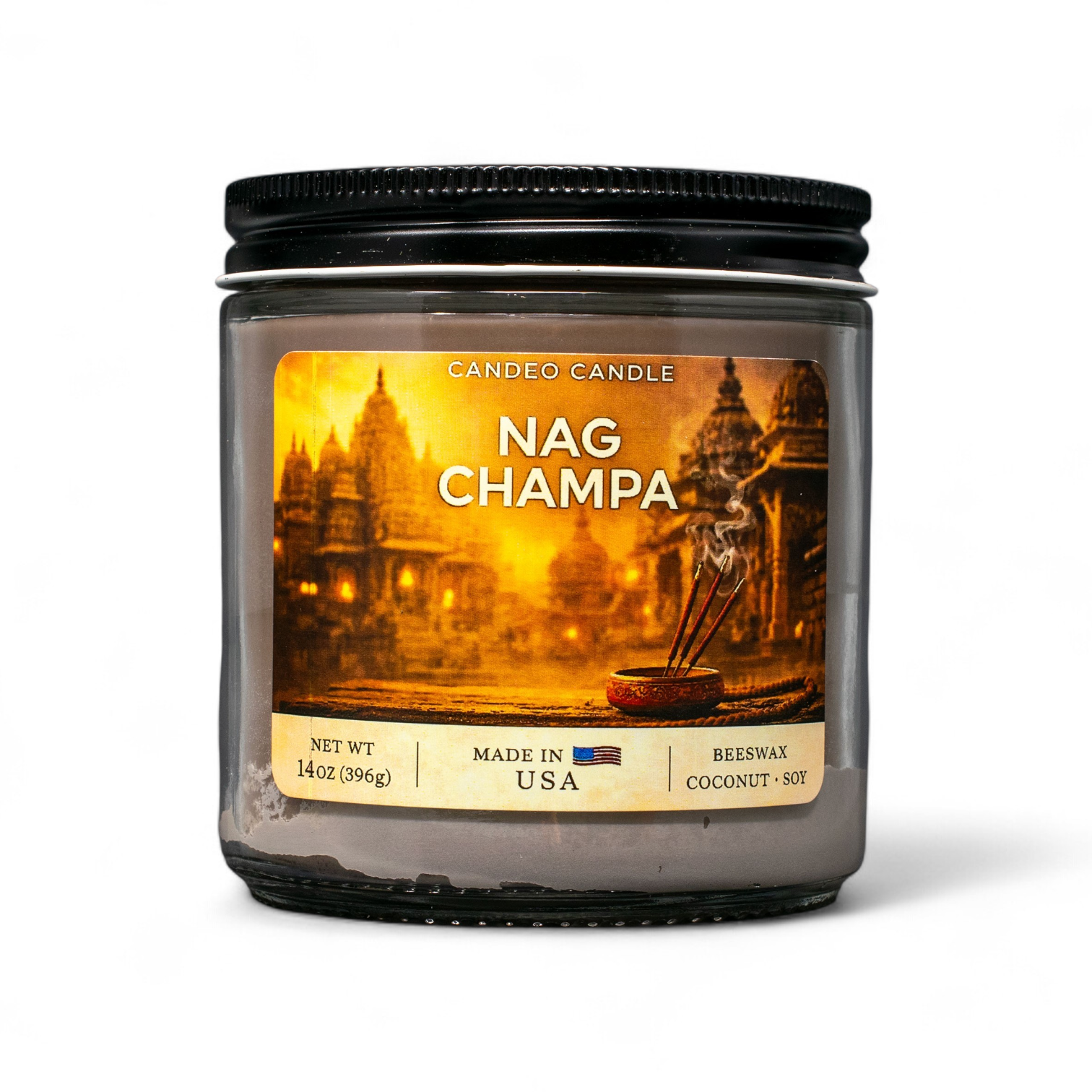Nag Champa, 14oz Soy Candle Jar